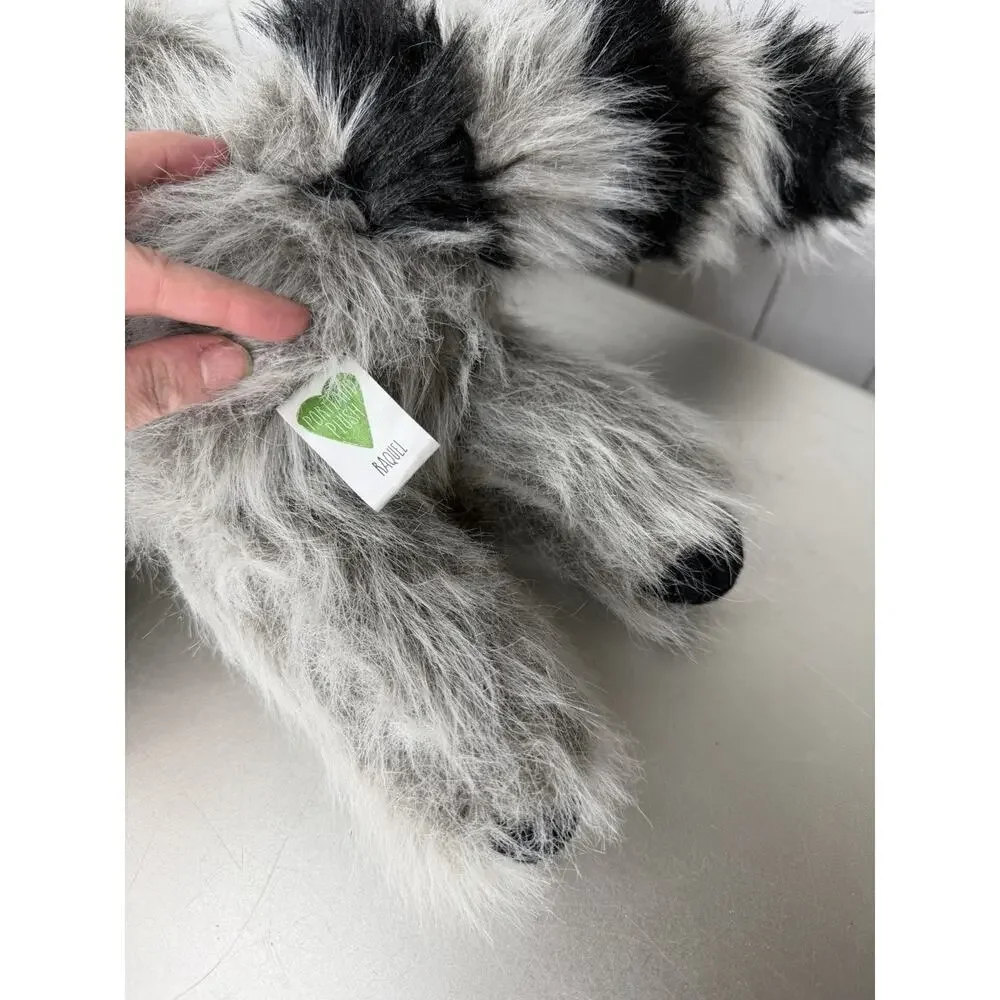 New! Portland Plush Raccoon Raquel Fluffy Eyebrows Stuffed Animal Plushie